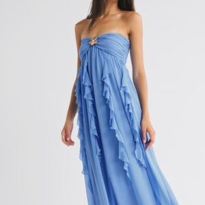 Abercrombie & Fitch Strapless Blue Dress small tall